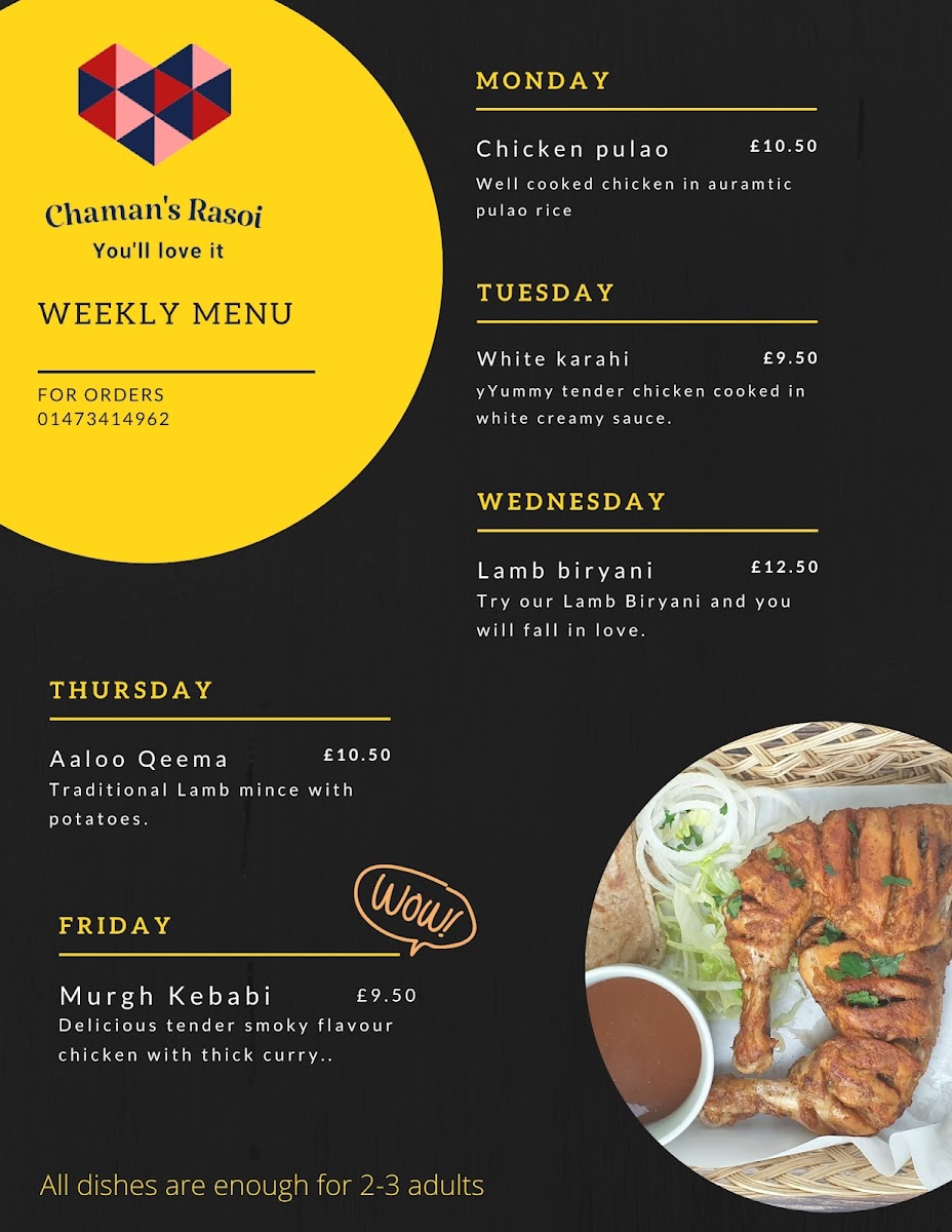 Chaman's Rasoi Photo Menu 2