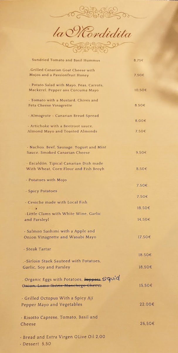 La Mordidita Photo Menu 1