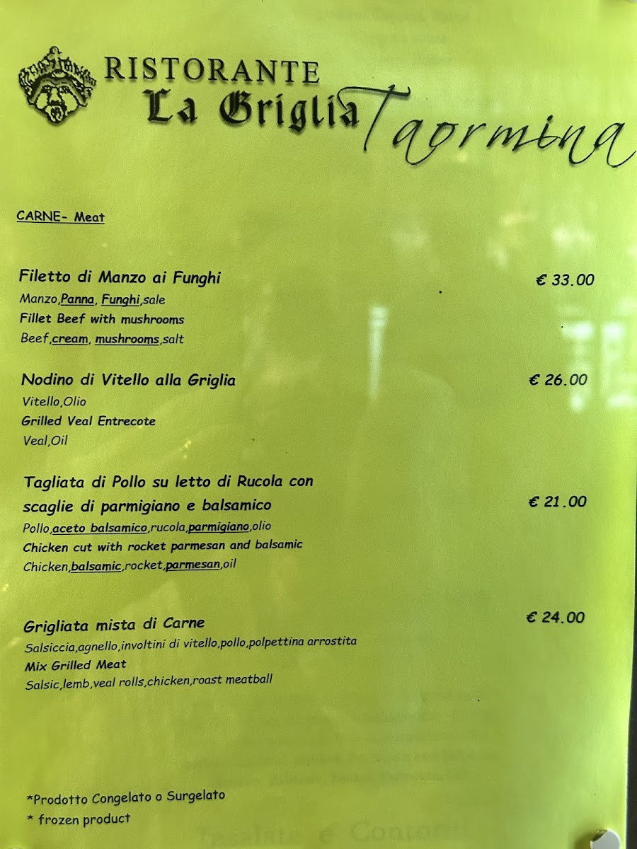 Ristorante La Griglia Photo Menu 1