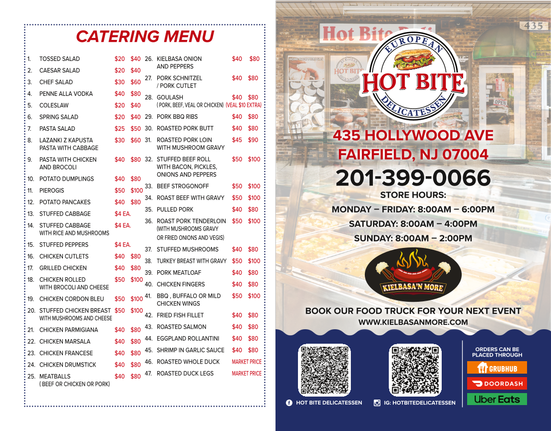 Hot Bite Delicatessen Photo Menu 1