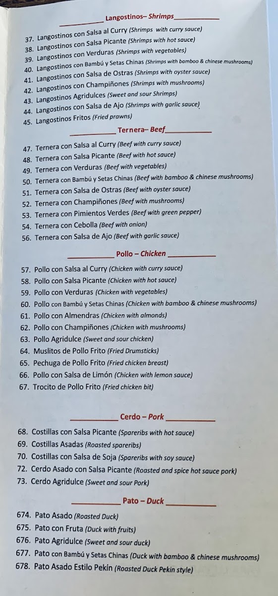 Restaurante Nan King Photo Menu 2