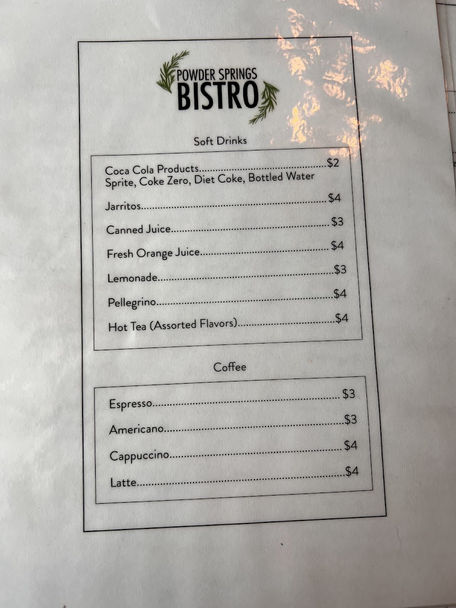 Powder Springs Bistro Photo Menu 2