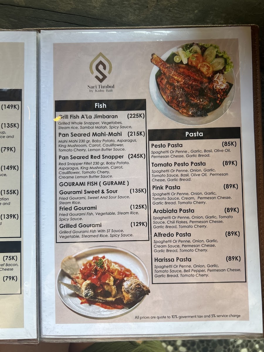 Kubu Bali Restaurant and Swing Photo Menu 1