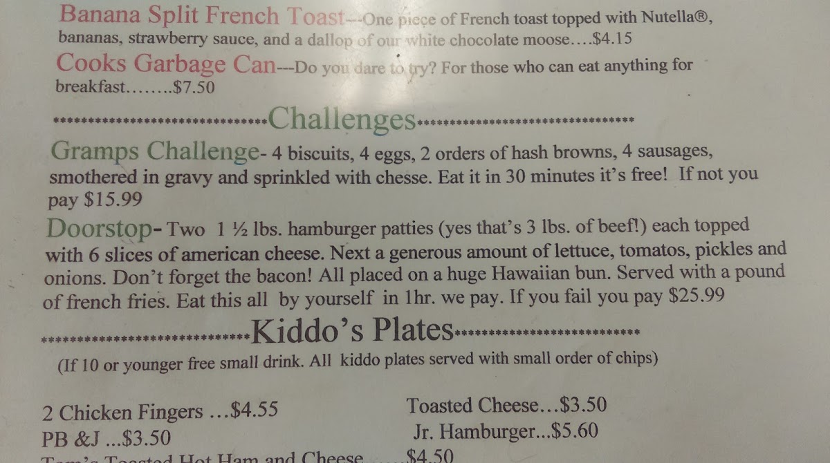 The Open Door Diner Photo Menu 2
