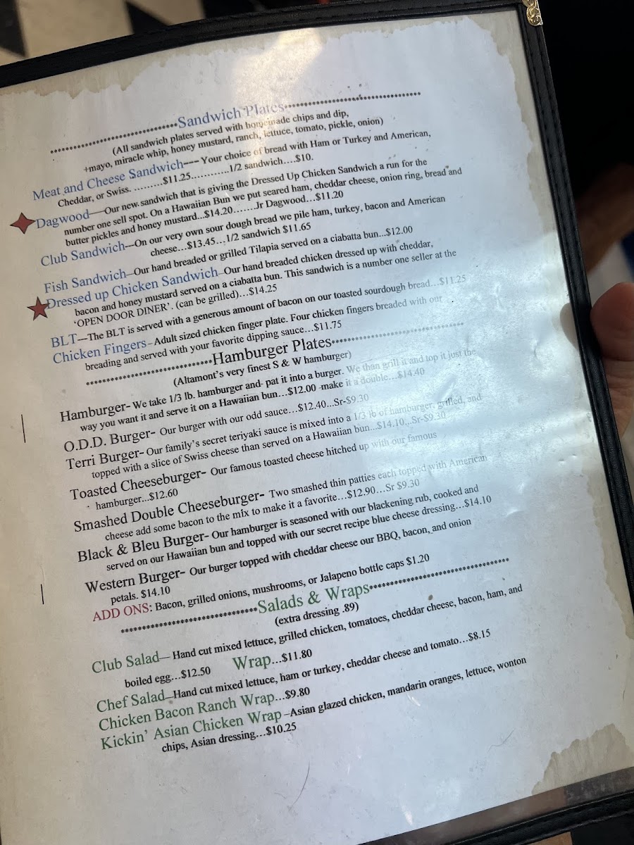 The Open Door Diner Photo Menu 4