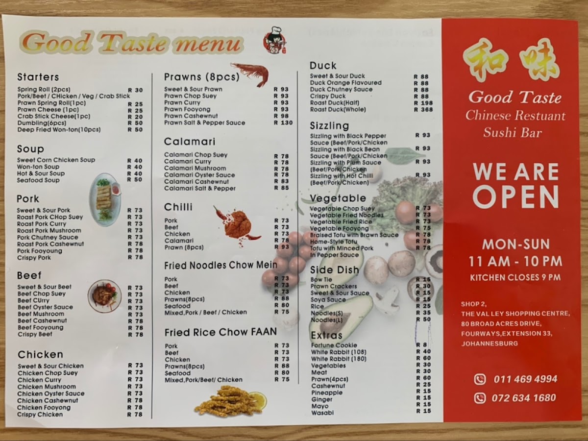 Good Tasty Chinese Restaurant & Sushi Bar Photo Menu 4