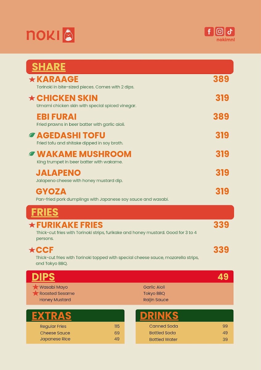 Noki Japanese Fried Chicken Photo Menu 1