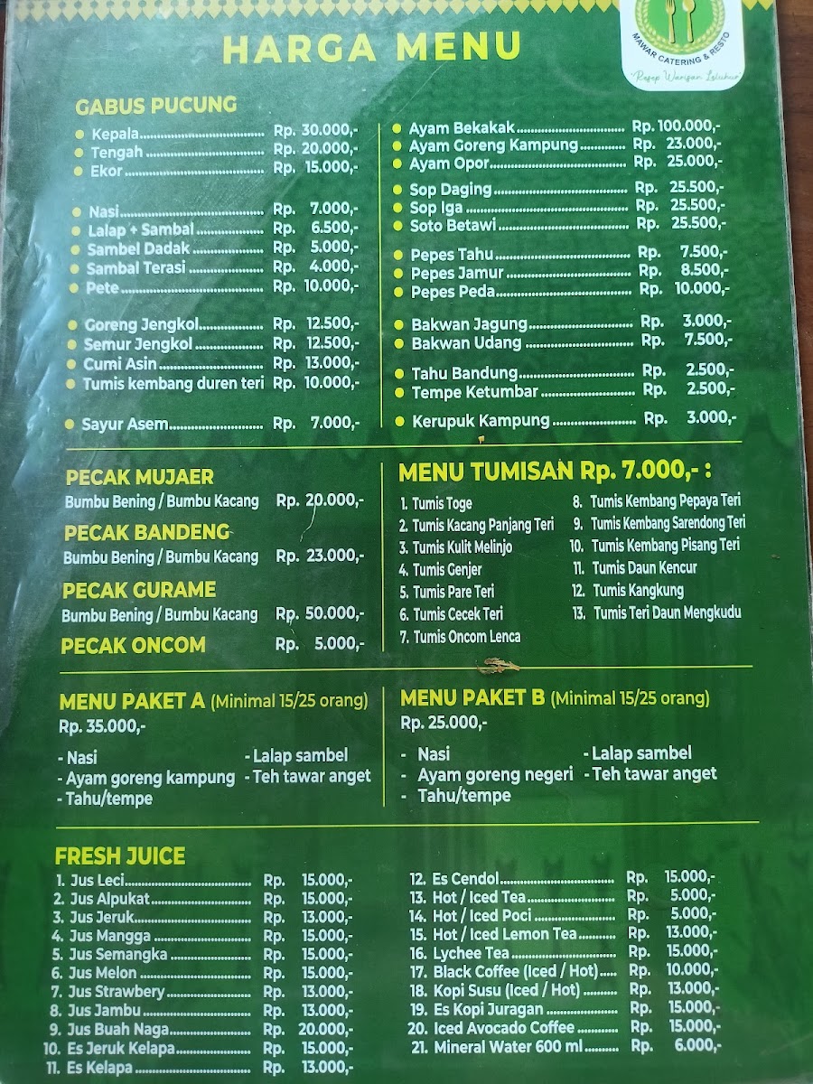 Mawar Catering & Resto Photo Menu 2
