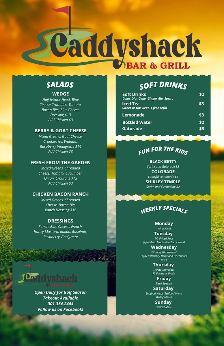 Caddyshack Bar and Grill Photo Menu 2