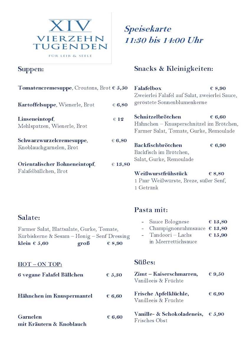 Vierzehn Tugenden Photo Menu 1