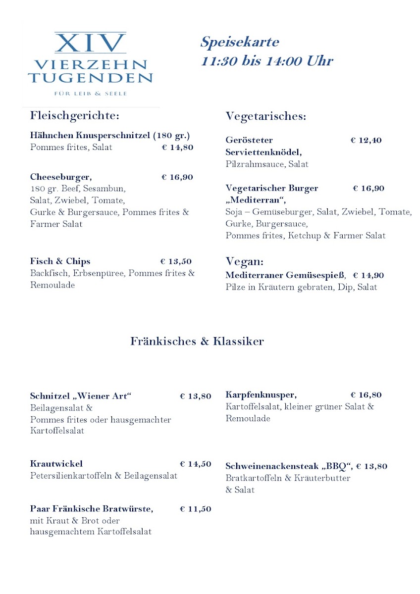 Vierzehn Tugenden Photo Menu 2