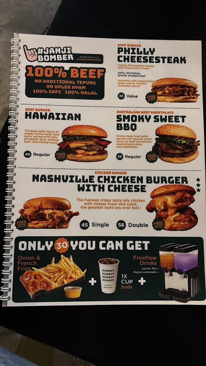 Bomber Burger Photo Menu 3