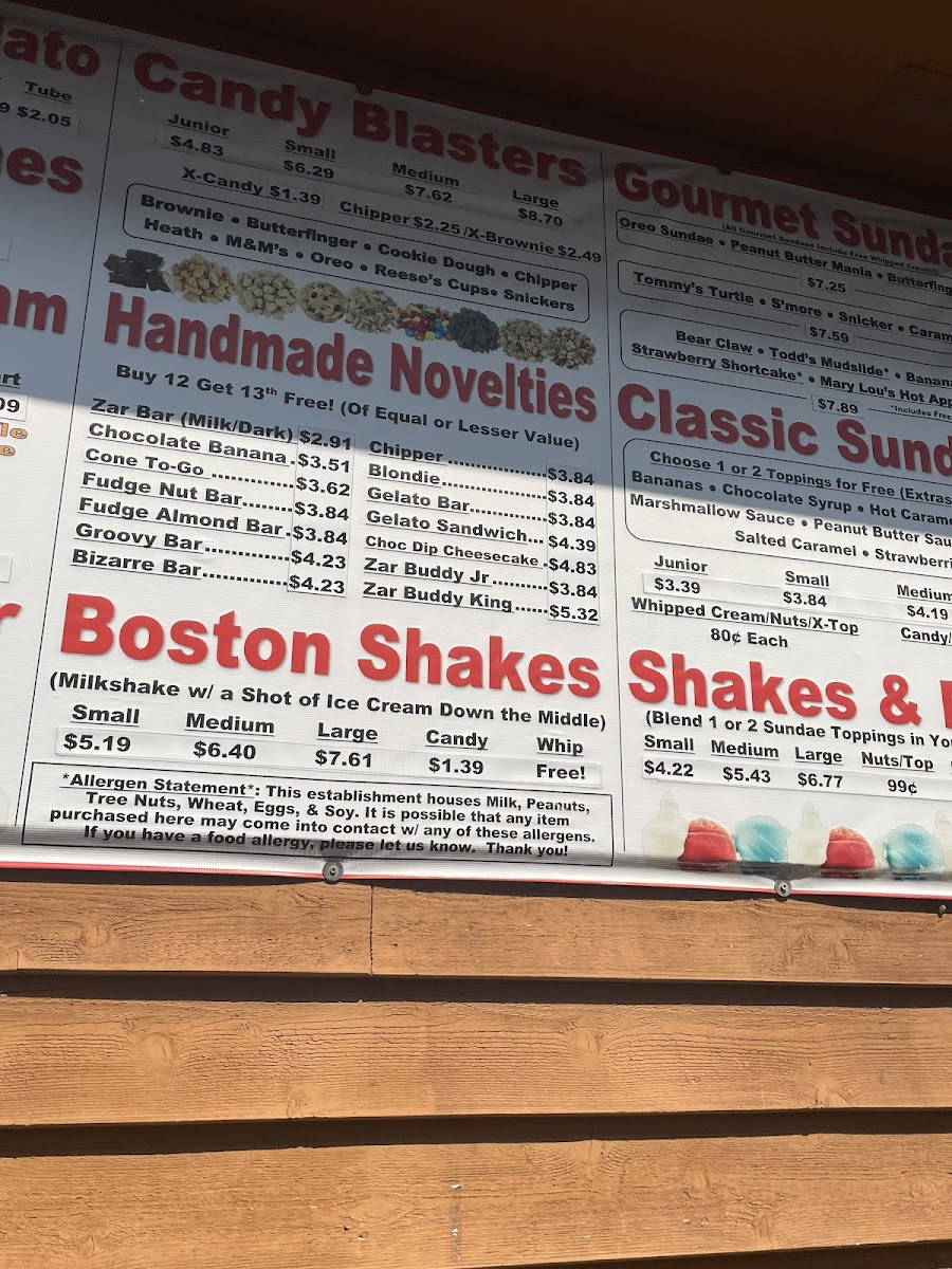 Zarlengo's Soft Serve Photo Menu 4