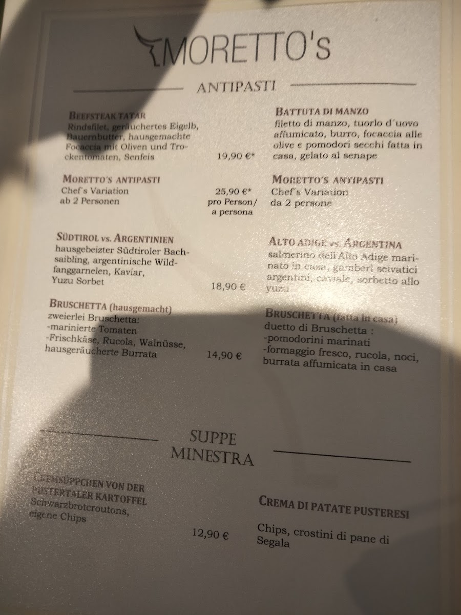 Moretto's Steakhouse Photo Menu 4
