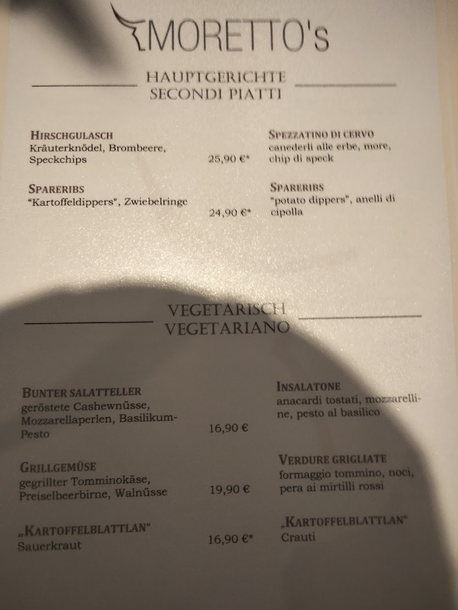 Moretto's Steakhouse Photo Menu 7
