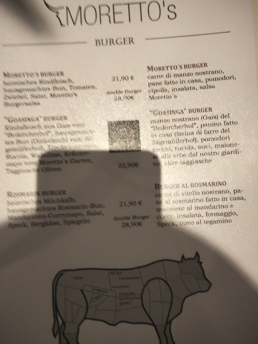 Moretto's Steakhouse Photo Menu 8