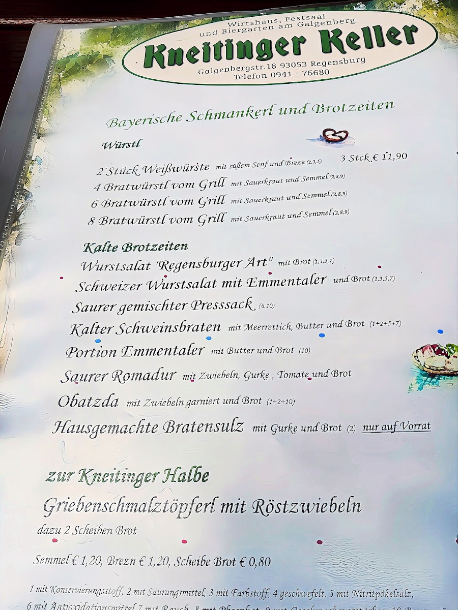 Kneitinger Keller Photo Menu 1