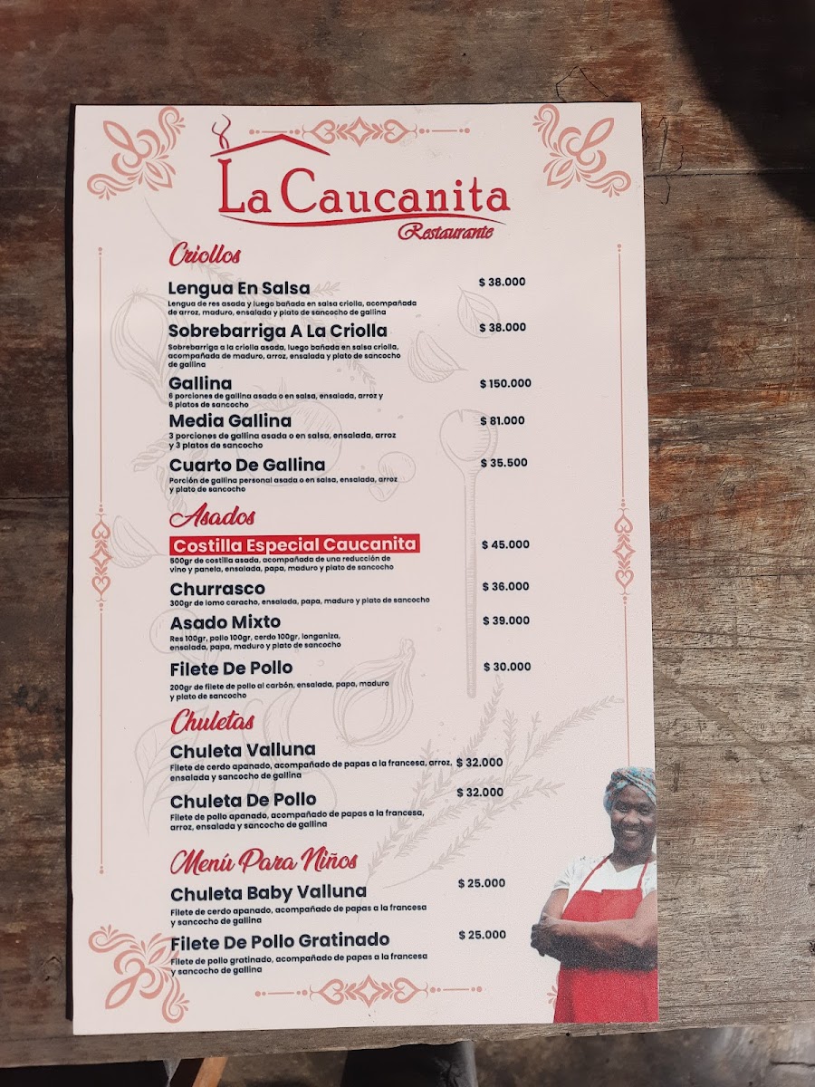 restaurante la Caucanita Photo Menu 3