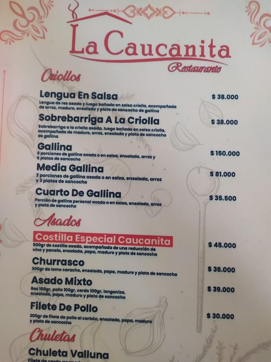 restaurante la Caucanita Photo Menu 6