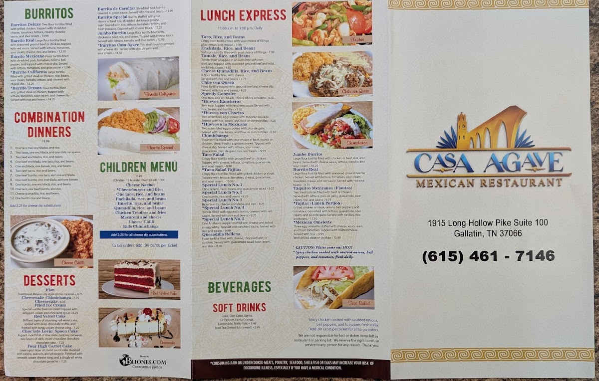 Casa Agave Photo Menu 2