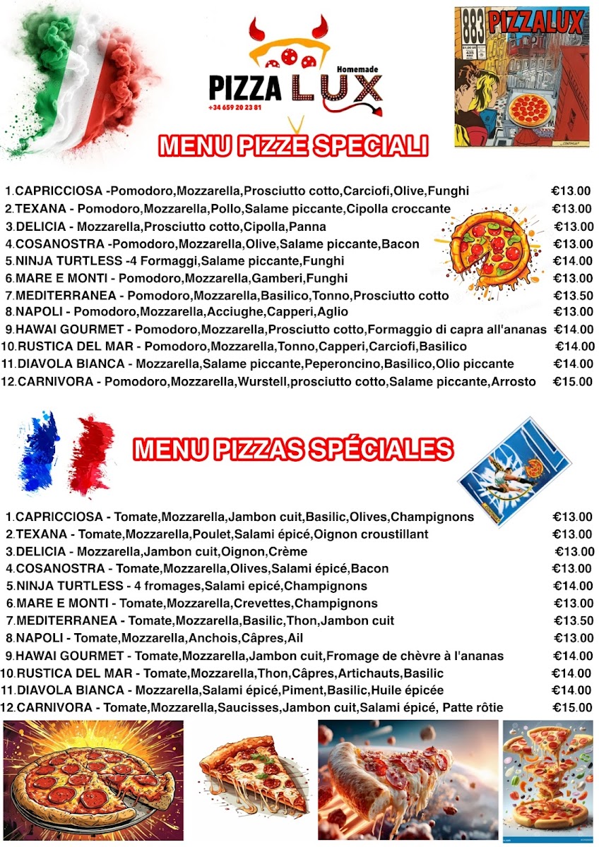 Pizza Lux Photo Menu 1