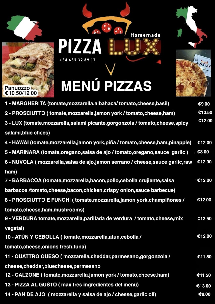 Pizza Lux Photo Menu 3