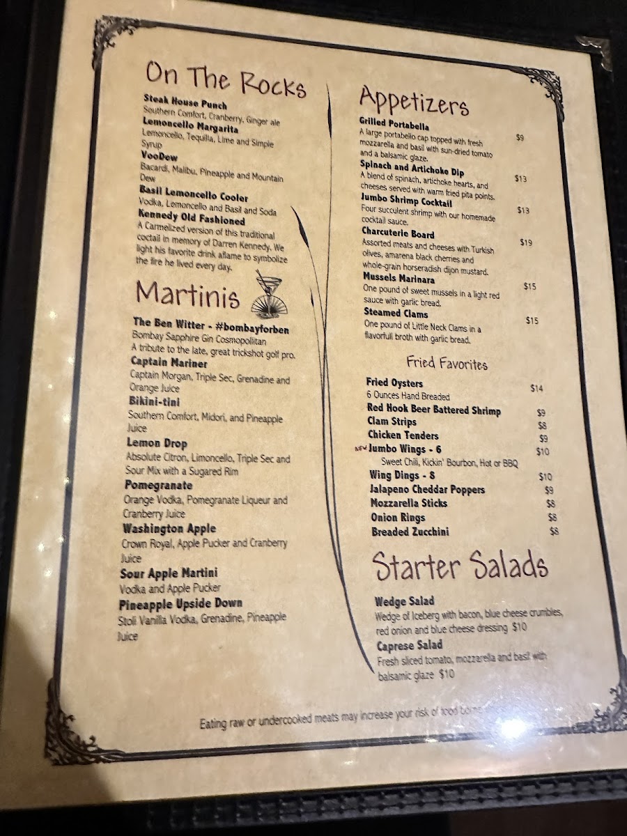 The Steak House Photo Menu 5