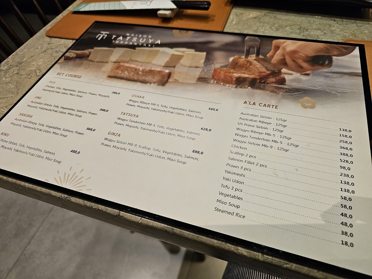 Maison Tatsuya Teppanyaki Kebon Sirih Photo Menu 2