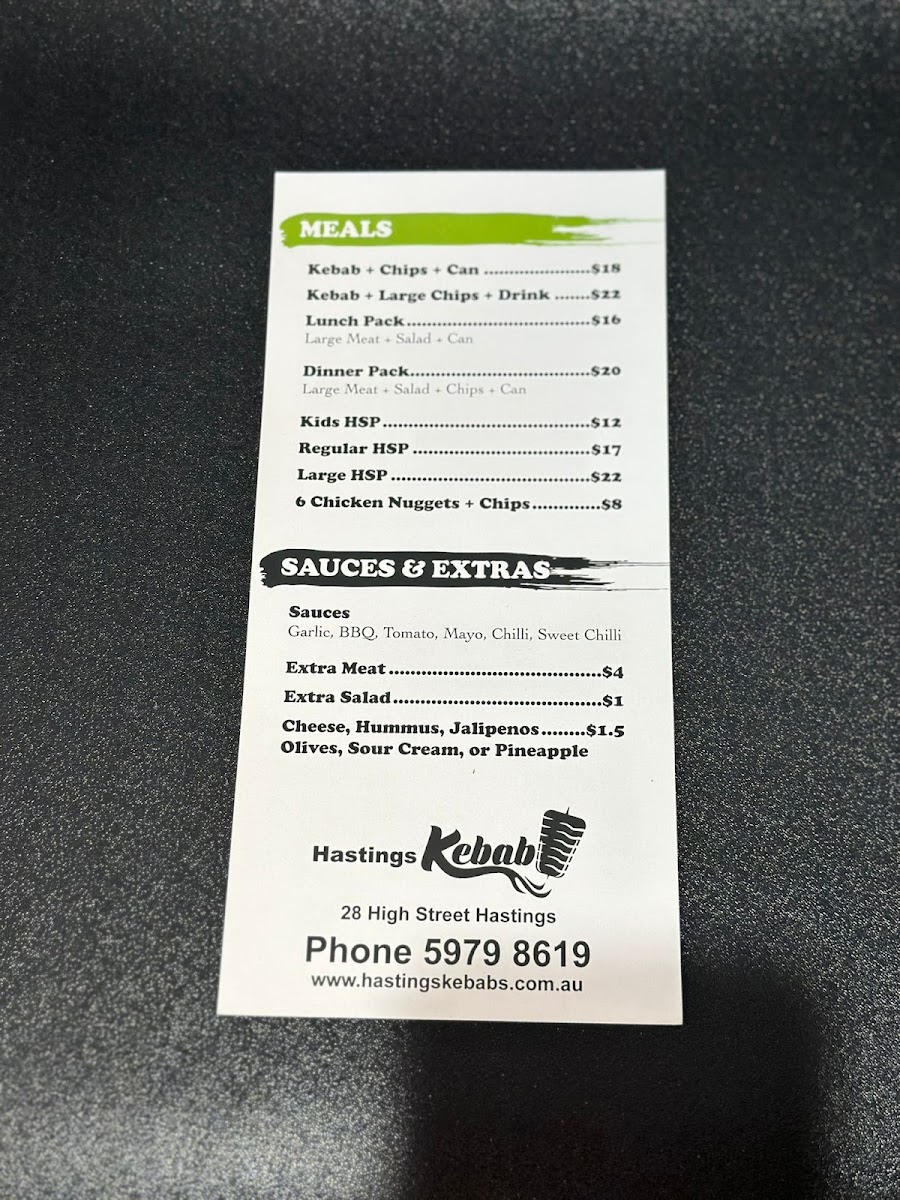 Hastings Kebabs Photo Menu 2