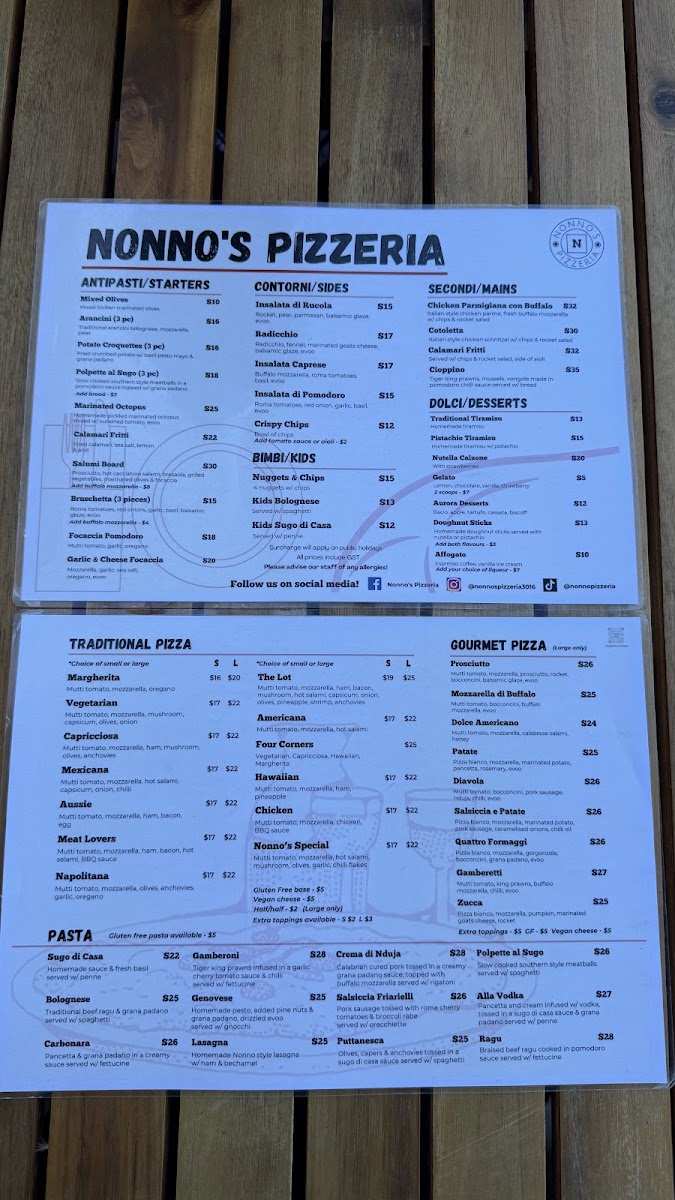Nonno's Pizzeria Photo Menu 4