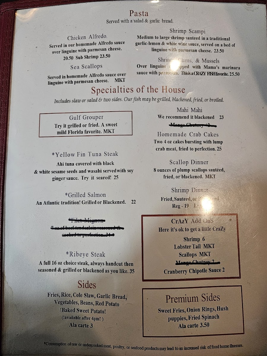 Crazy Fish Seafood Shack Photo Menu 10