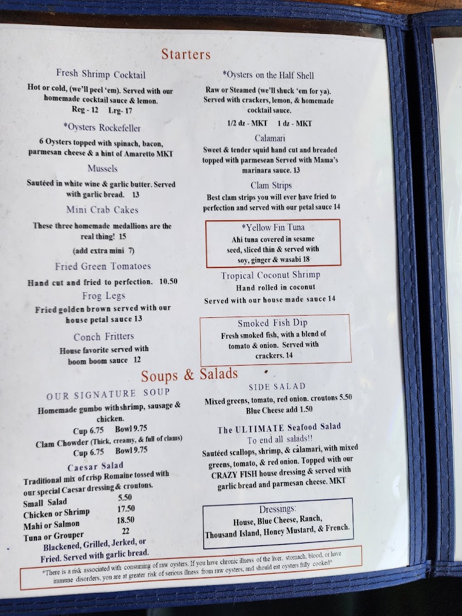 Crazy Fish Seafood Shack Photo Menu 7