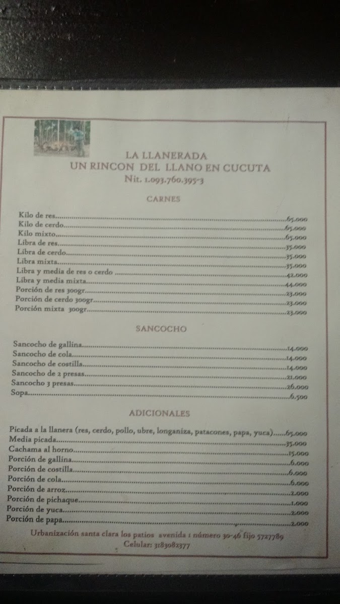 Restaurante La Llanerada de Yesid Photo Menu 2