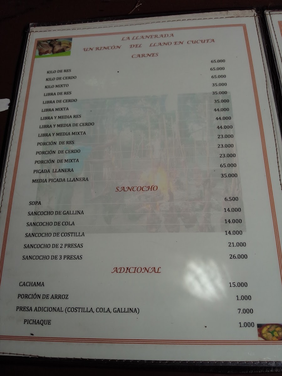 Restaurante La Llanerada de Yesid Photo Menu 3