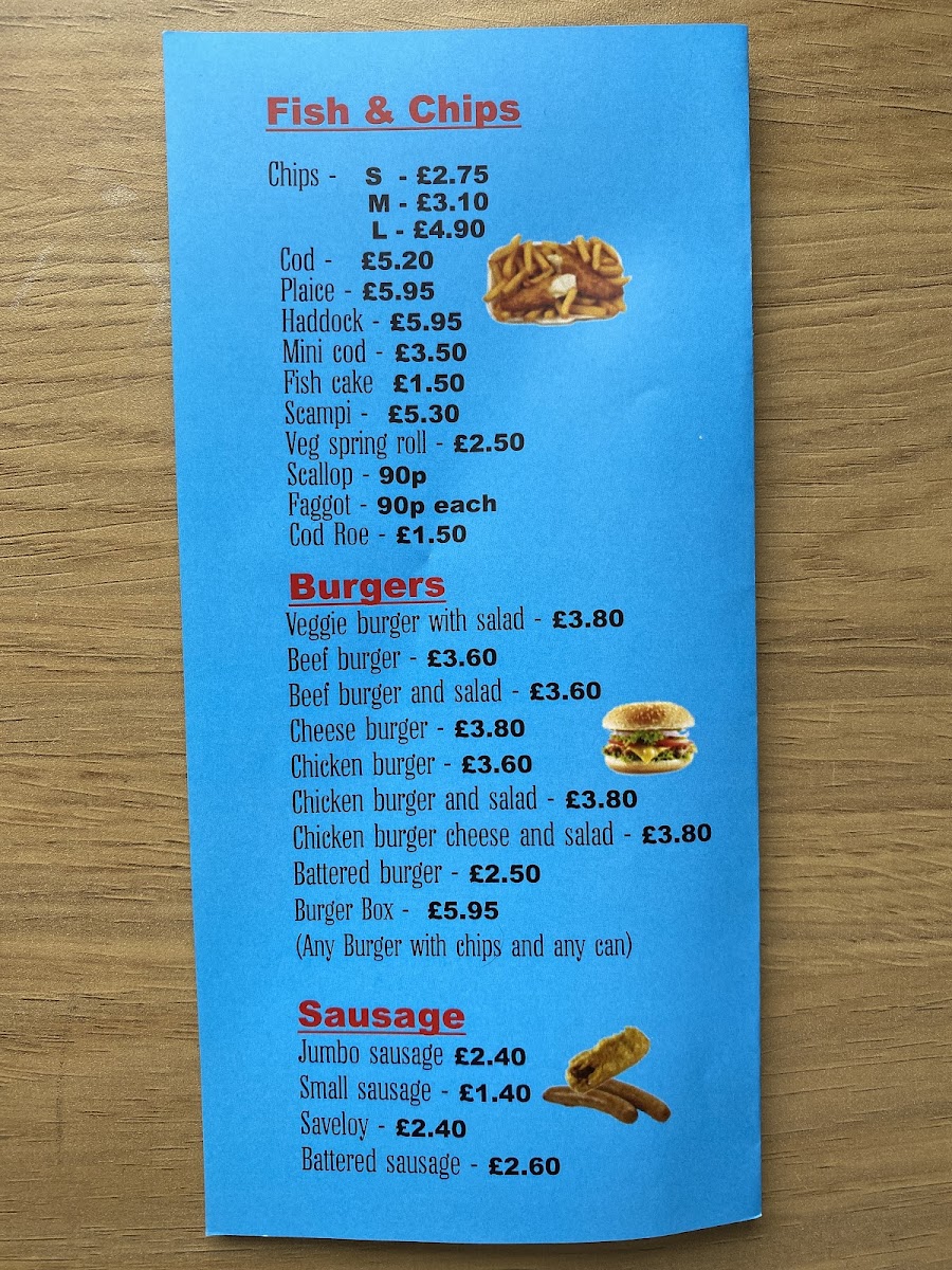 The Quality Fish Bar Photo Menu 1