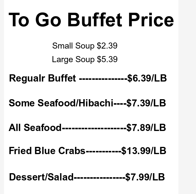 NAMI SUPREME BUFFET Photo Menu 1