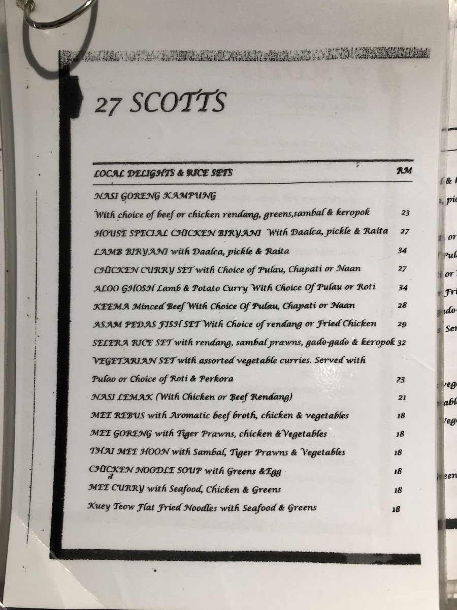 27 Scotts , Bangsar Shopping Centre, KL Photo Menu 4