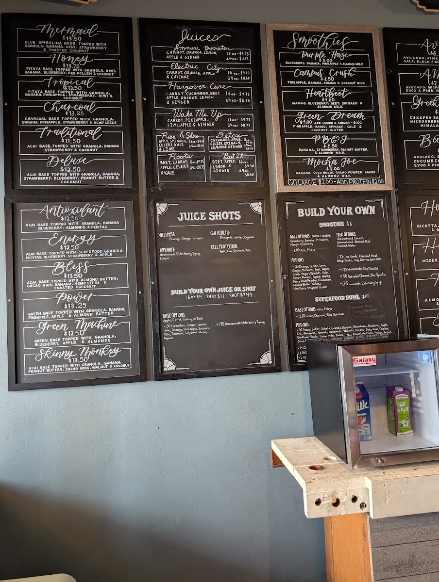 Raw Juice & Smoothie Bar Photo Menu 1