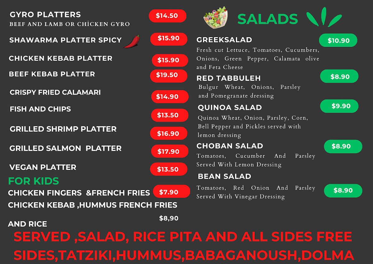 Baba's Mediterranean Grill Photo Menu 2