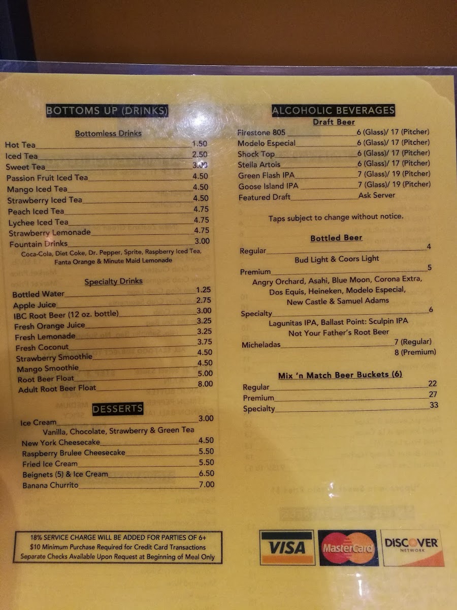 Claws Restaurant Photo Menu 7