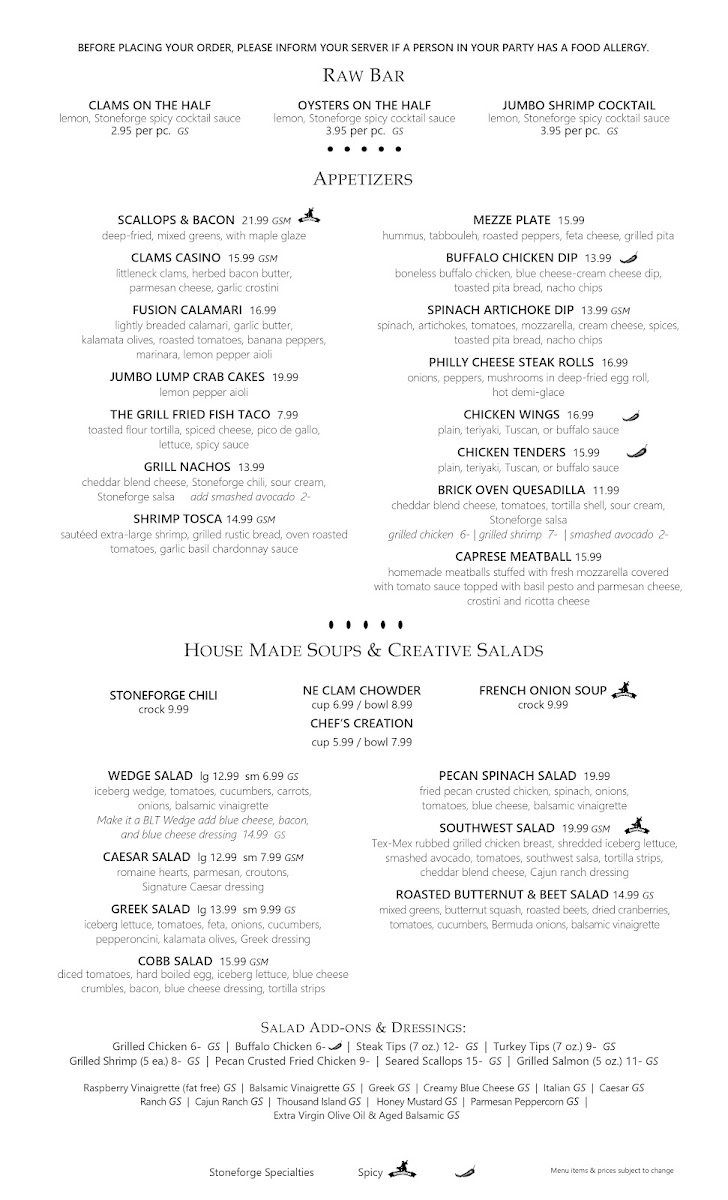 Stoneforge Grill, Easton MA Photo Menu 10