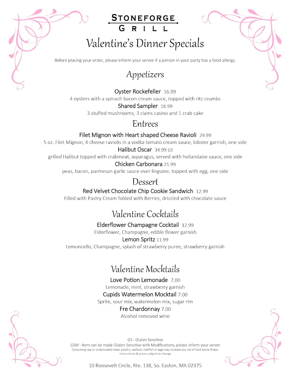Stoneforge Grill, Easton MA Photo Menu 4