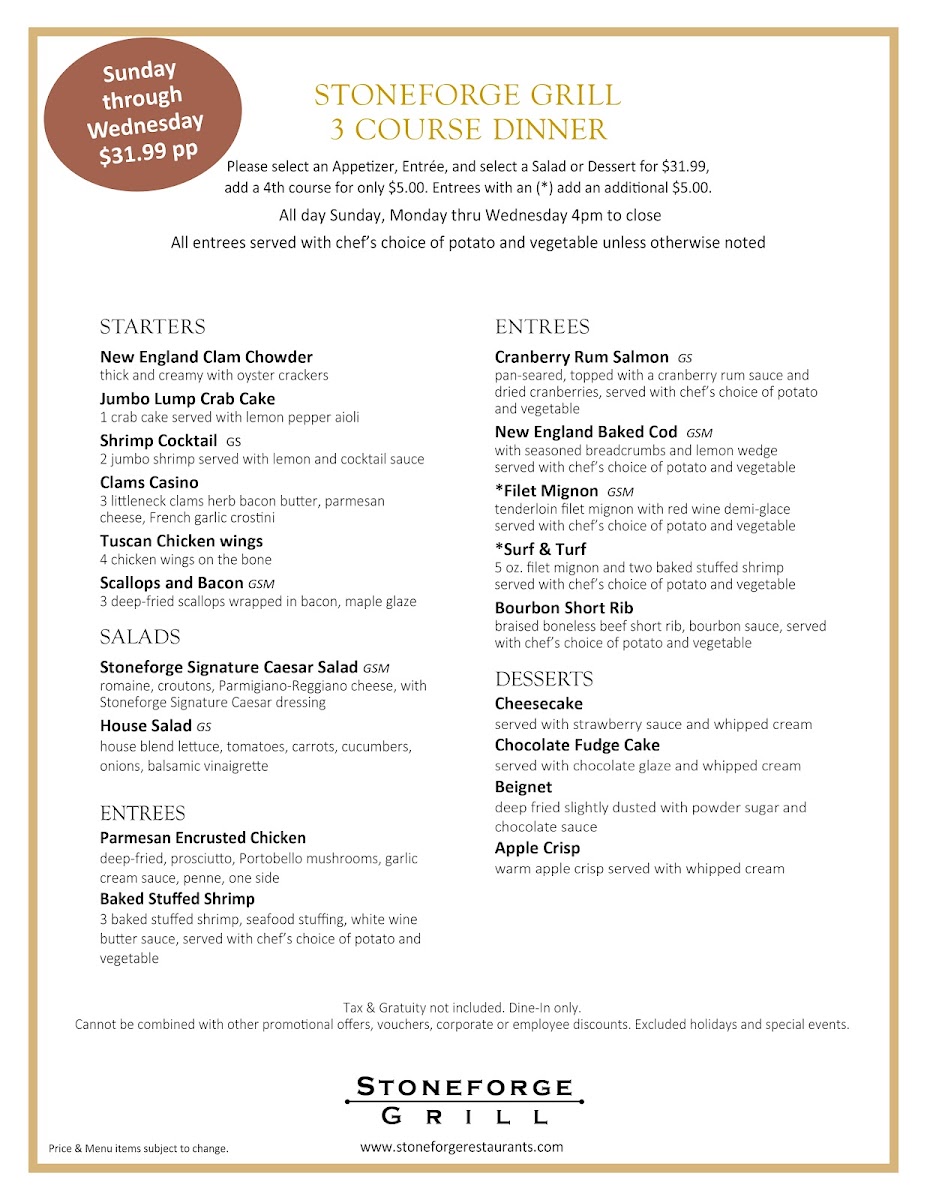 Stoneforge Grill, Easton MA Photo Menu 8