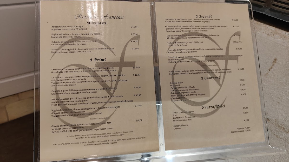 Ristorante Francesca Photo Menu 2