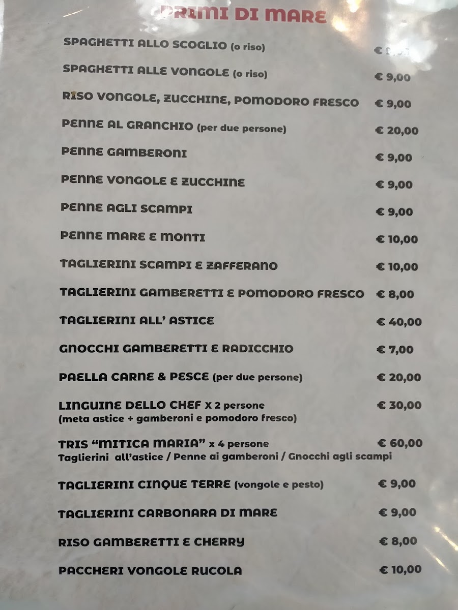 Ristorante Pizzeria Mitica Maria Photo Menu 1