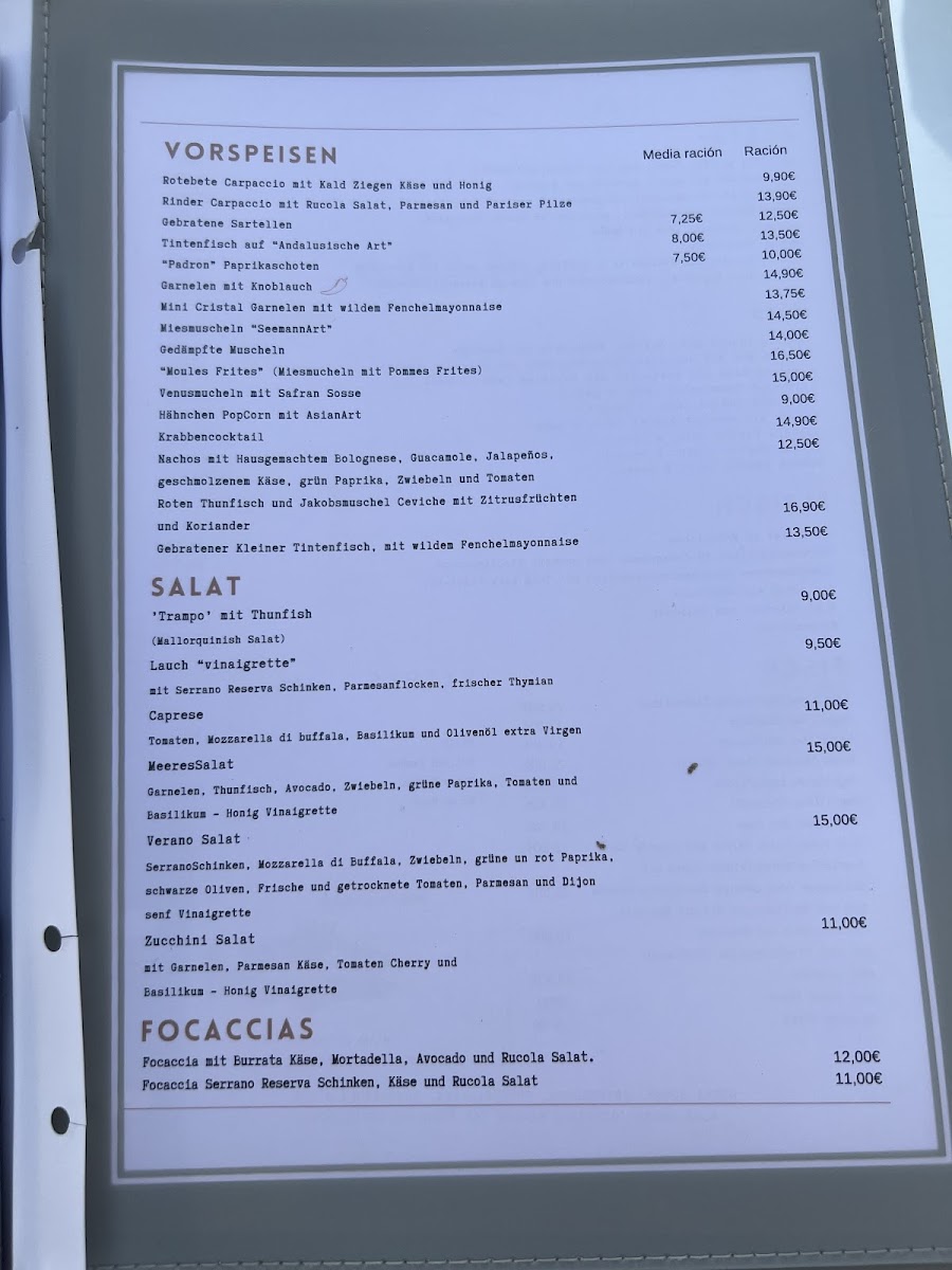 Restaurante Playa ( Colonia de sant Pere) Photo Menu 10