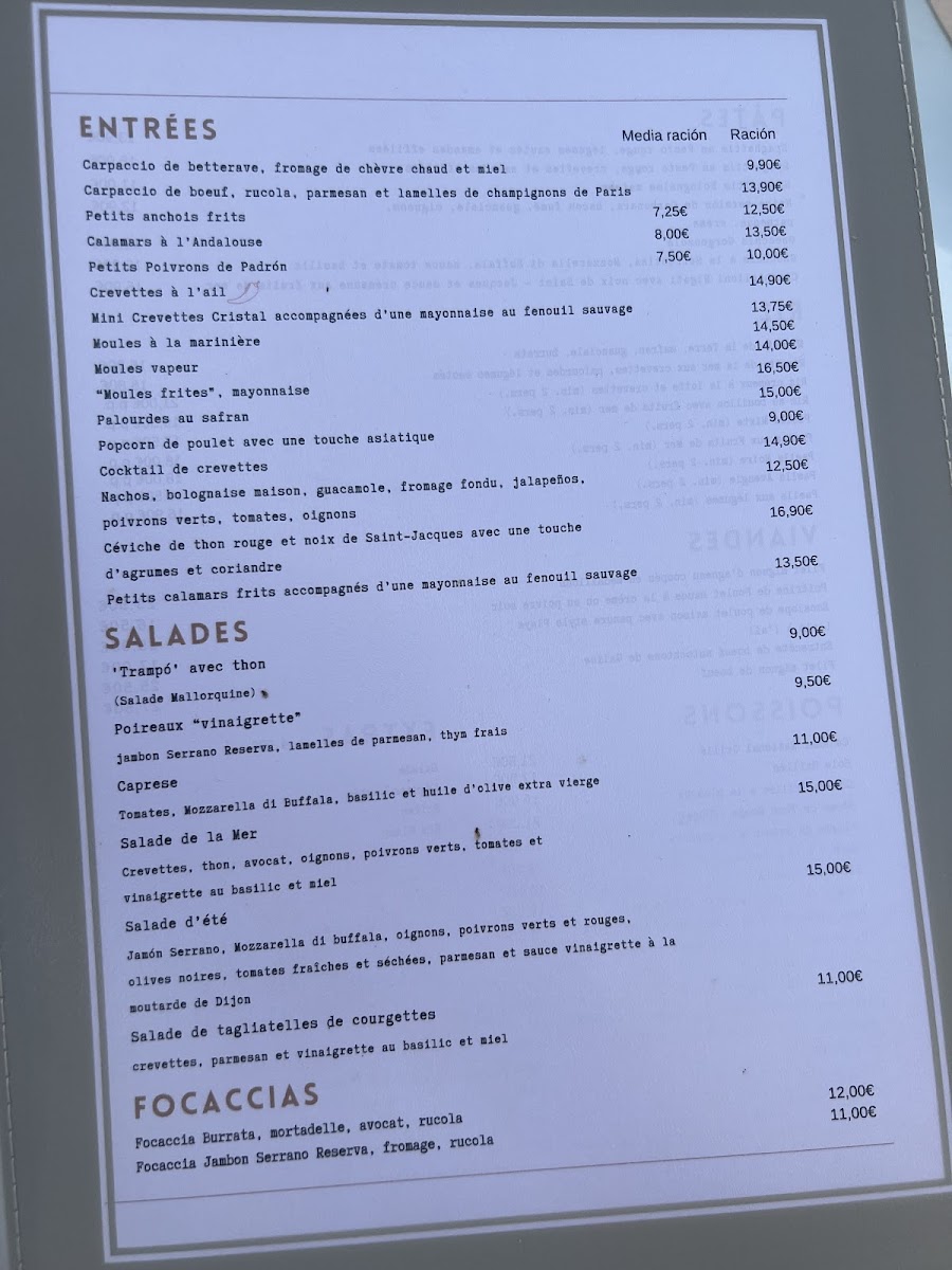 Restaurante Playa ( Colonia de sant Pere) Photo Menu 5