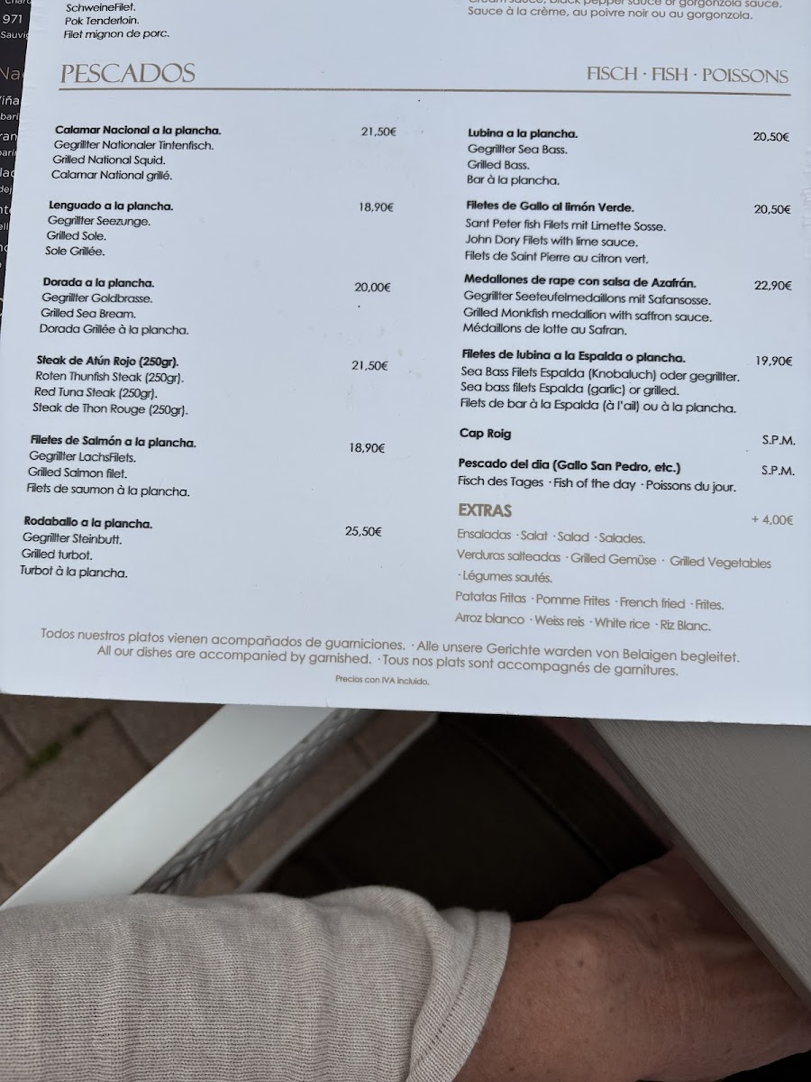 Restaurante Playa ( Colonia de sant Pere) Photo Menu 8