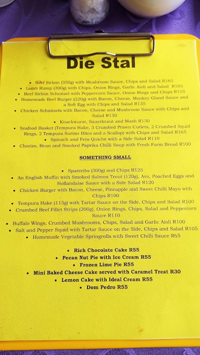 Die Stal Photo Menu 5