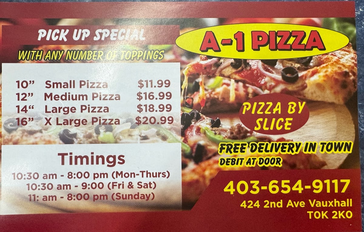 A1 Pizza Vauxhall Photo Menu 3